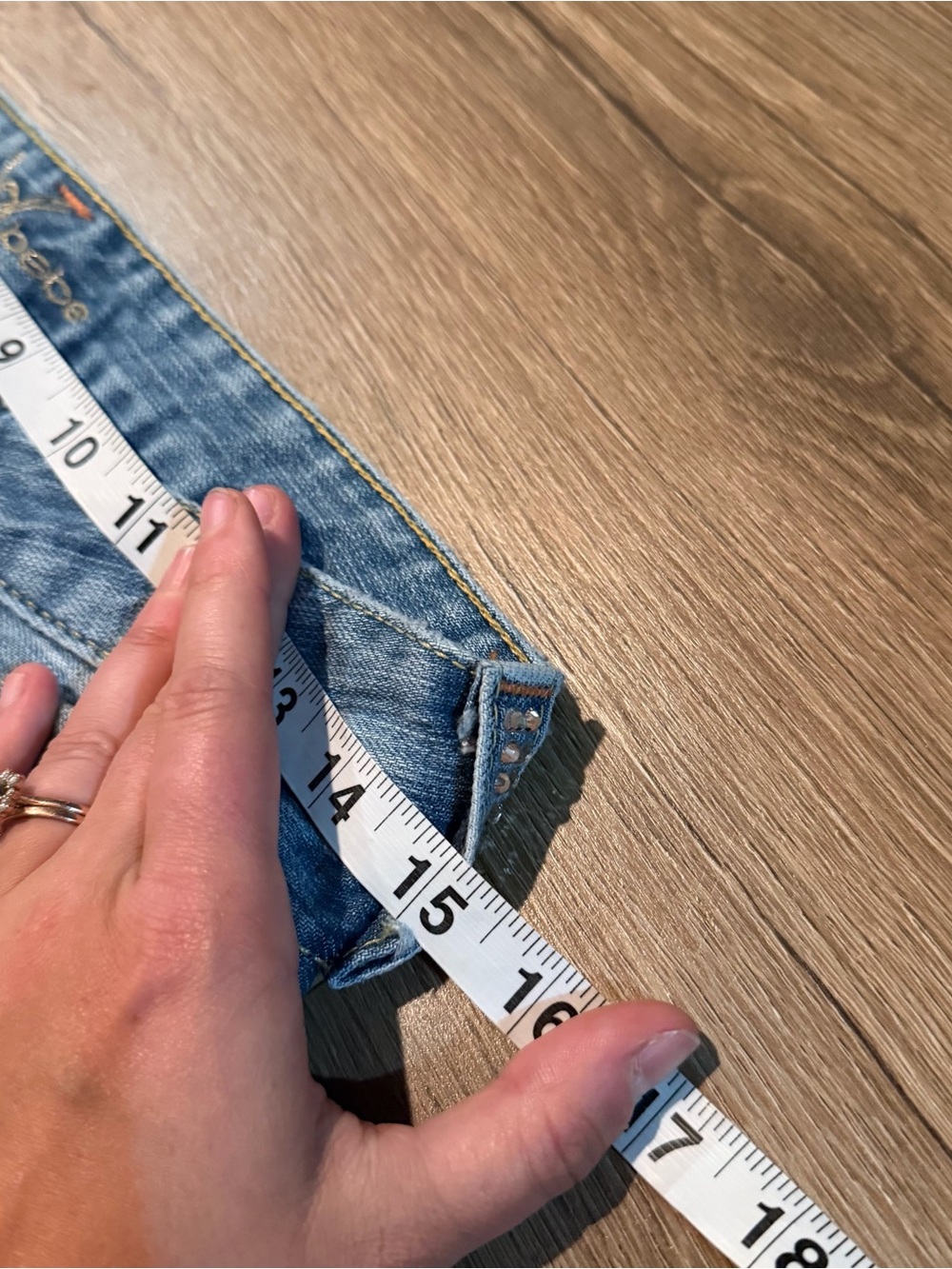Vintage Y2K Bebe Rhinestone Denim Jeans Blue Silver Low Rise Bootcut Boot cut - Picture 10 of 12